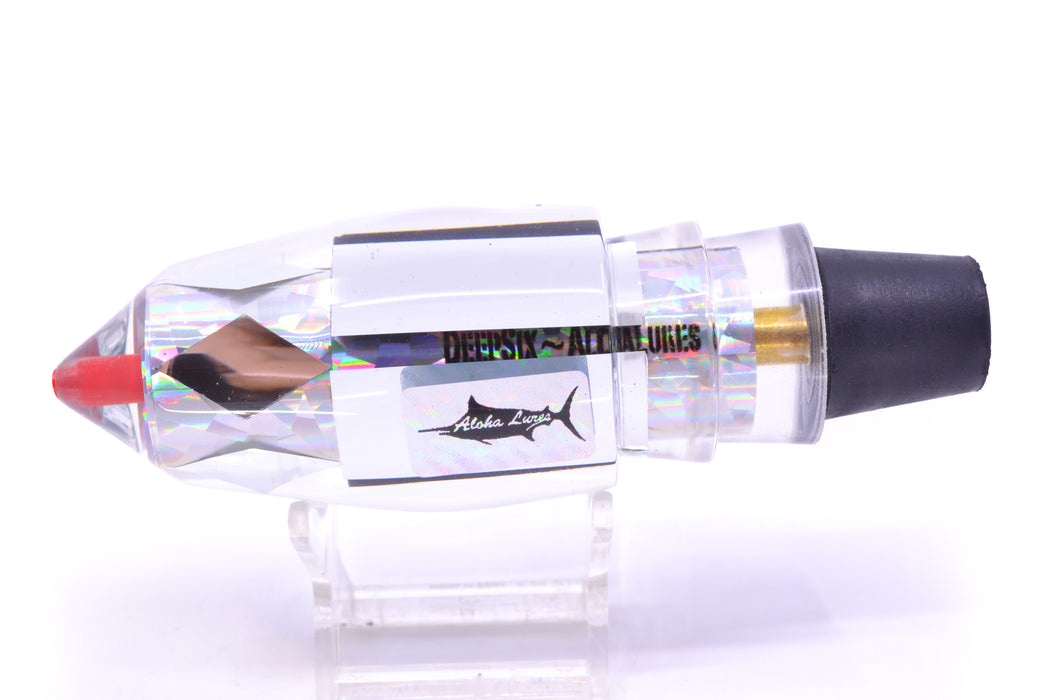 Aloha Lures Clear Mirrored Silver Rainbow "Scared $#!Tless" Deep Six 12" 7.8oz