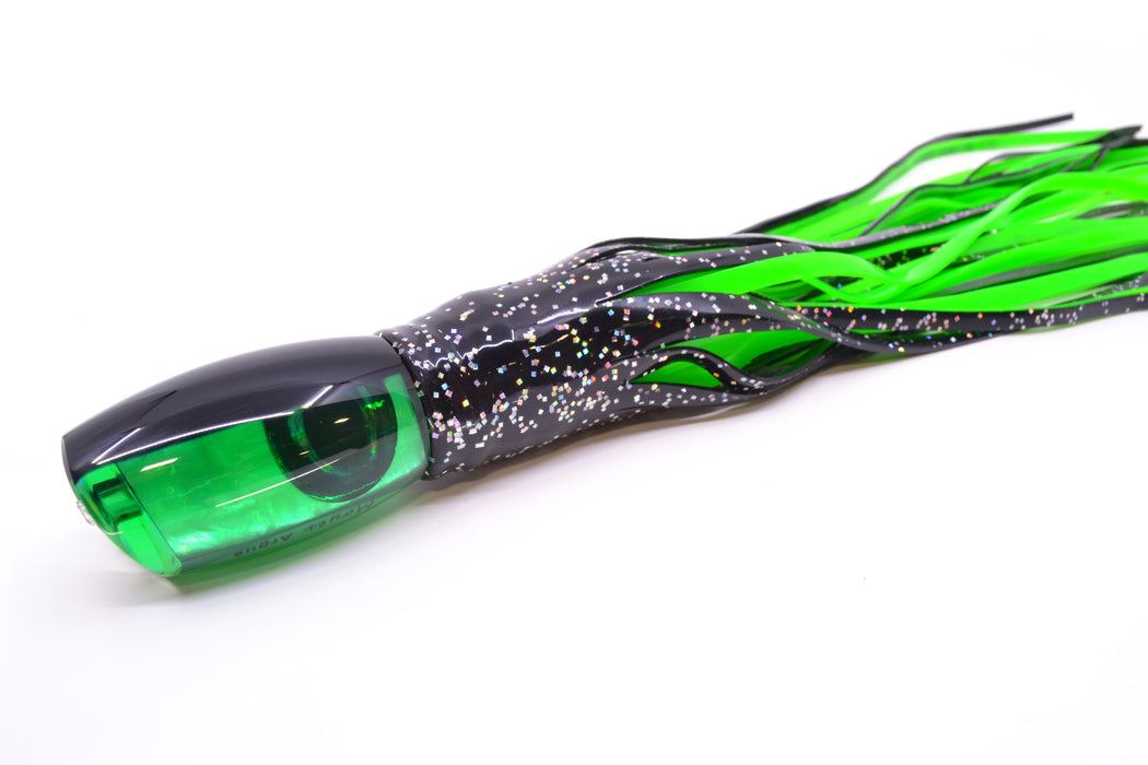 Moyes Lures Green MOP Black Back Medium Argus 12" 6.5oz Skirted Black/Green