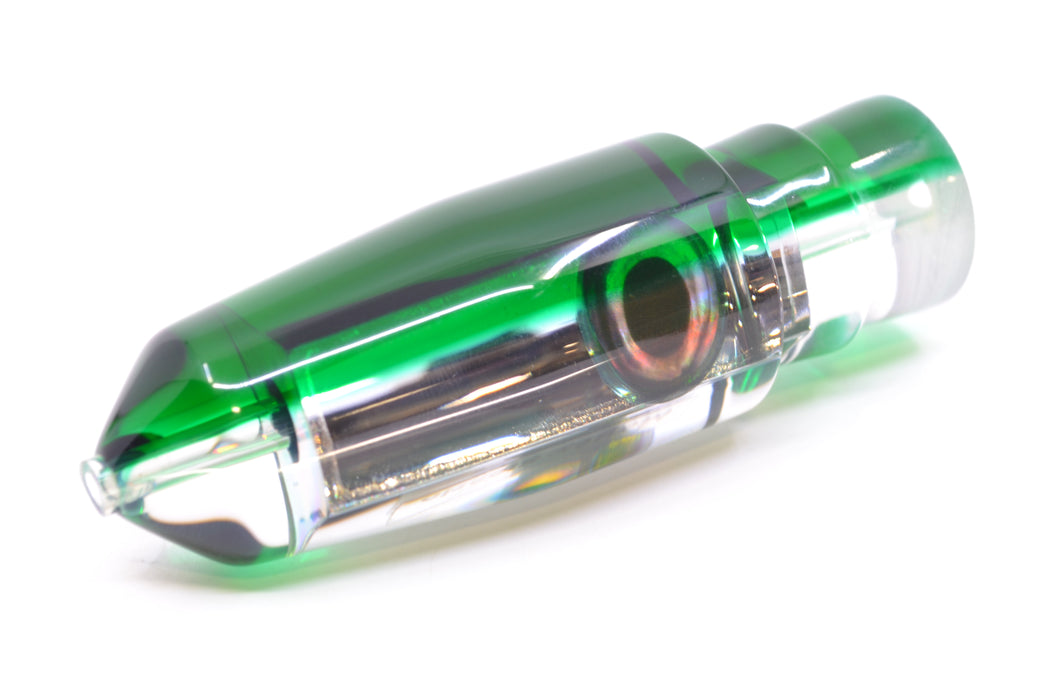 Moyes Lures Clear Mirrored Green Back Taxi Eyes Sicario Bullet 8" 4oz