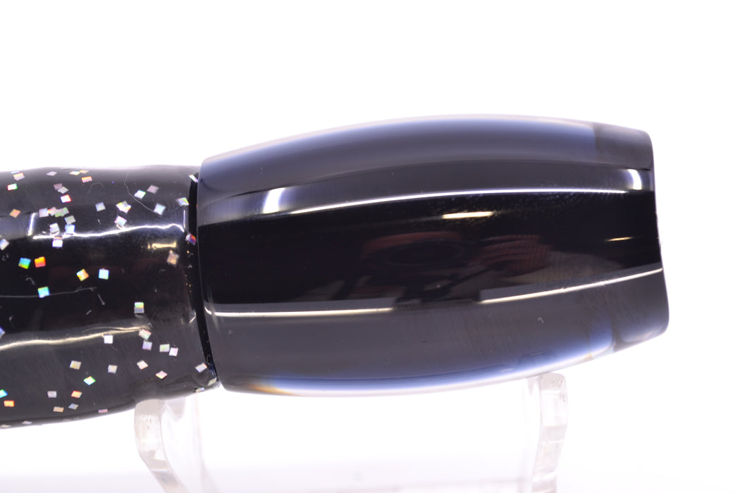 Moyes Lures Black Pearl Black Back Taxi Eyes Small Argus 9" 3.5oz Skirted Black/Purple