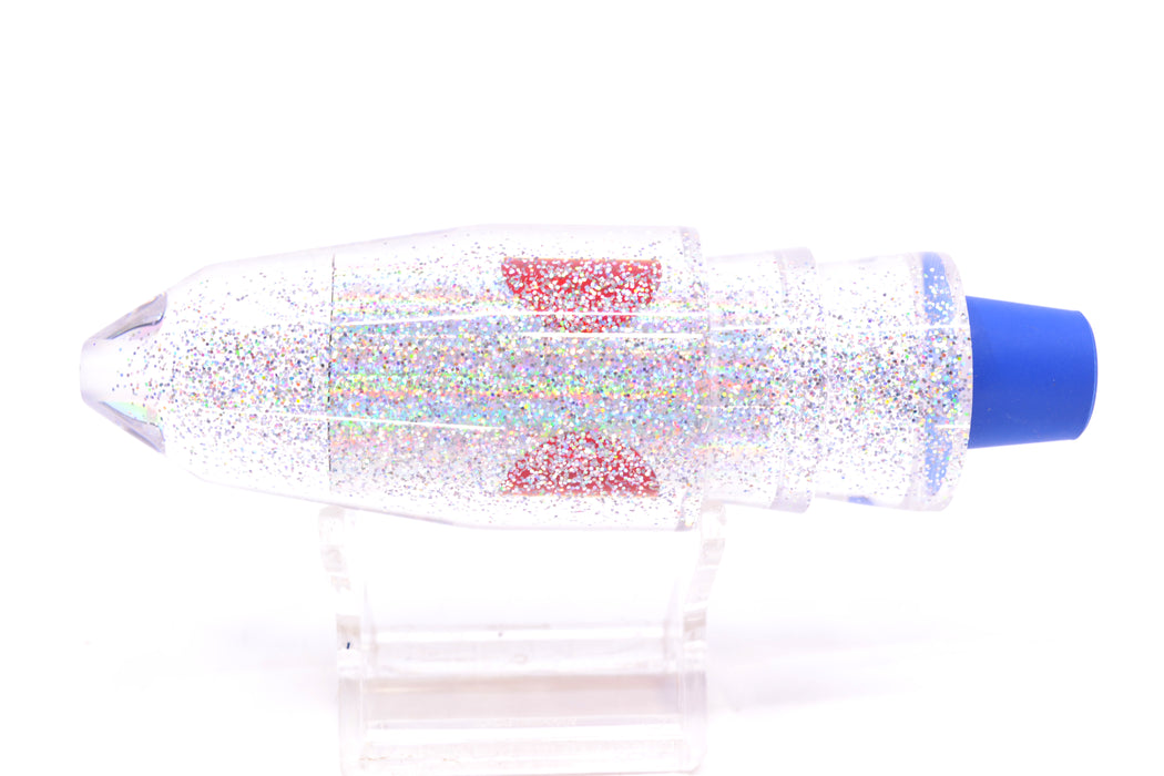 TANTRUM Lures Silver Rainbow Silver Glitter Back Red Eyes Large Bullet 12" 7.5oz GZE