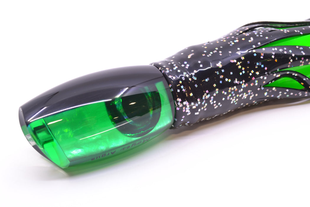Moyes Lures Green MOP Black Back Medium Argus 12" 6.5oz Skirted Black/Green