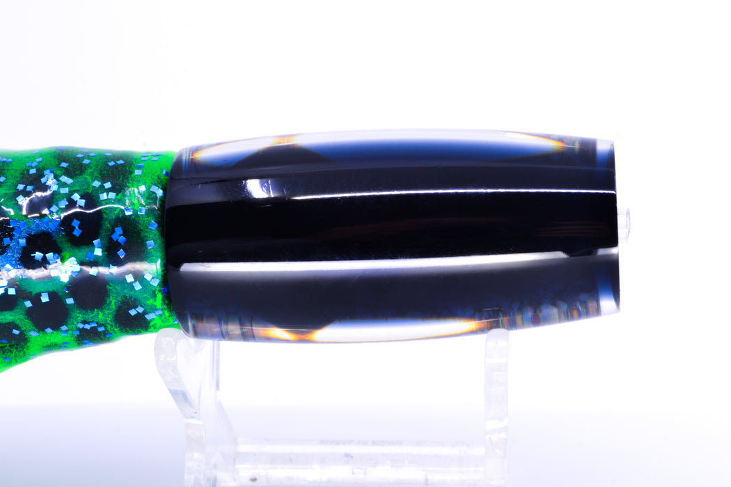 Moyes Lures S&P MOP Black Back Small Shotgun 9" 4oz Skirted Black Dots-Blue Dots