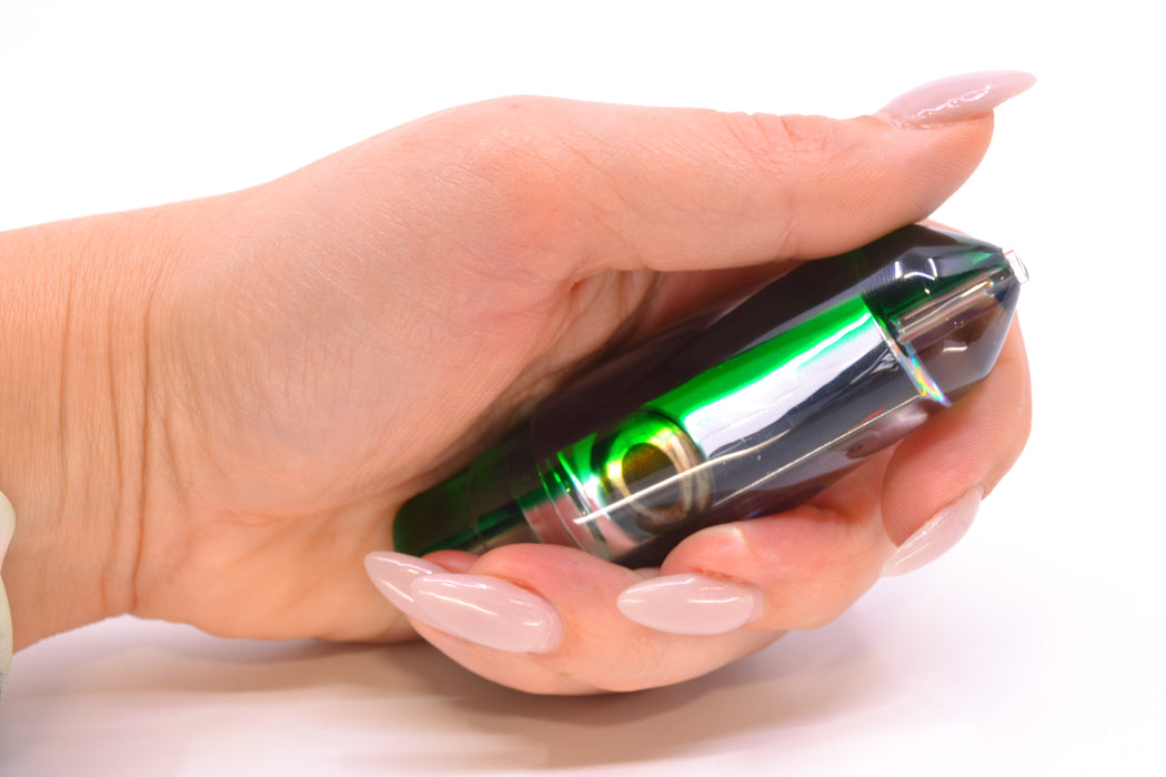 Moyes Lures Clear Mirrored Green Back Taxi Eyes Sicario Bullet 8" 4oz