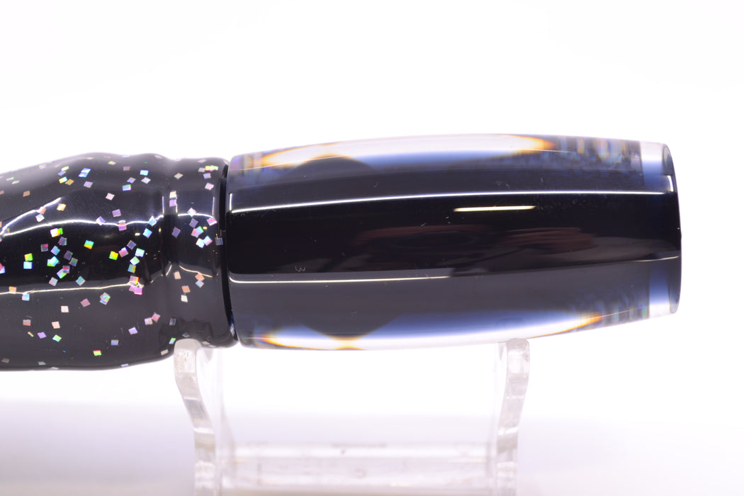 Moyes Lures S&P Black Back Taxi Eyes Small Shotgun 9" 4oz Skirted Black Aurora