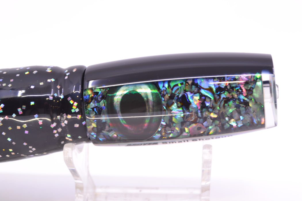 Moyes Lures S&P Black Back Taxi Eyes Small Shotgun 9" 4oz Skirted Black Aurora