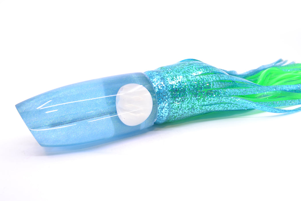 Joe Yee Lures by KEGZ Blue Iridescent Pearl Real Shell Eyes Super Plunger 14" 13.5oz Skirted