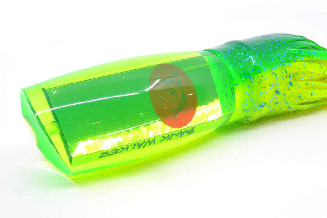 Bonze Lures Chartreuse Mirrored Red Eyes Bankwalker Teaser 16" 26oz Skirted Mahi