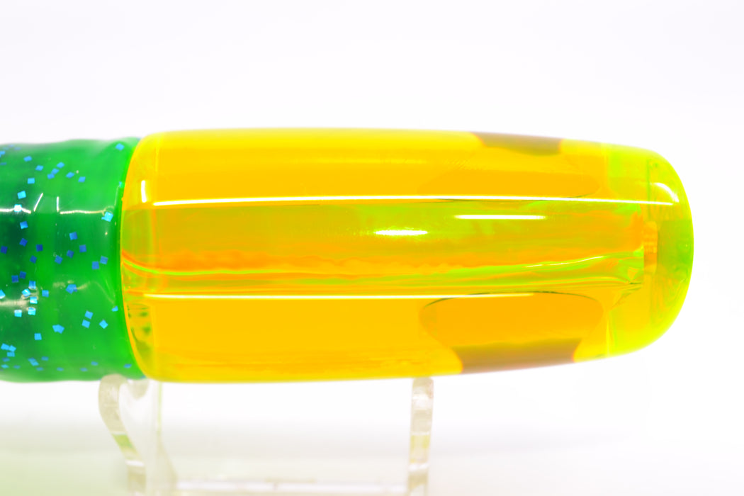 Koya Lures Chartreuse Rainbow Red Eyes Small 614 10" 6oz Skirted Mahi