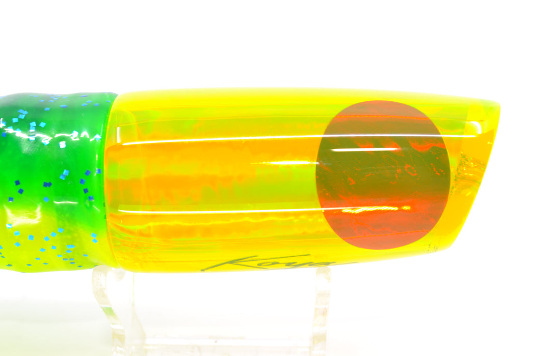 Koya Lures Chartreuse Rainbow Red Eyes Small 614 10" 6oz Skirted Mahi