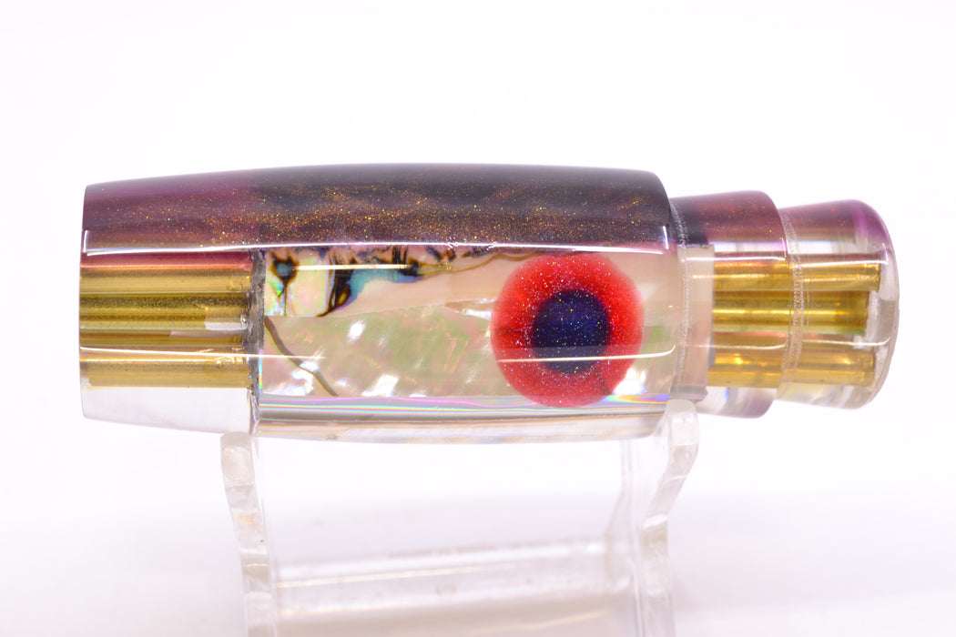 Big Reidee Natural EKG Shell Root Beer Back Black-Red Eyes 4-Hole Pusher 9" 4.8oz