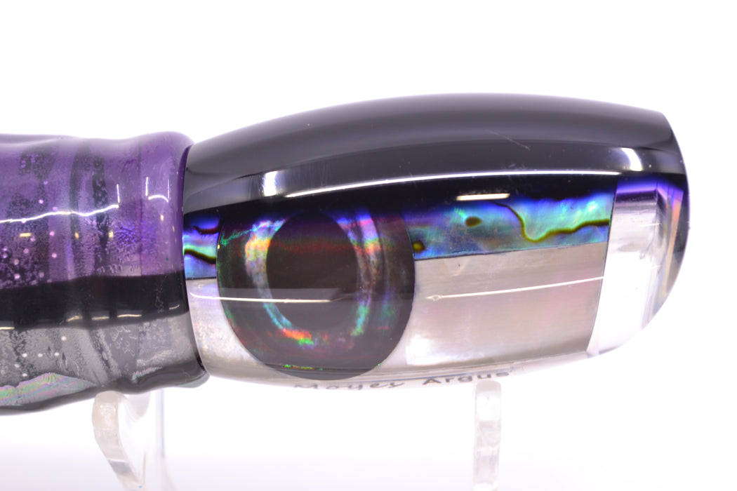 Moyes Lures Skipjack Paua-MOP Black-Purple Back Medium Argus 12" 6.5oz Skirted