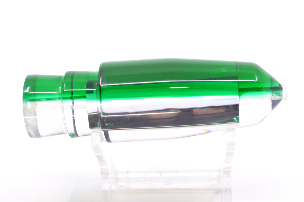 Moyes Lures Clear Mirrored Green Back No Eyes Sicario Bullet 8" 4oz