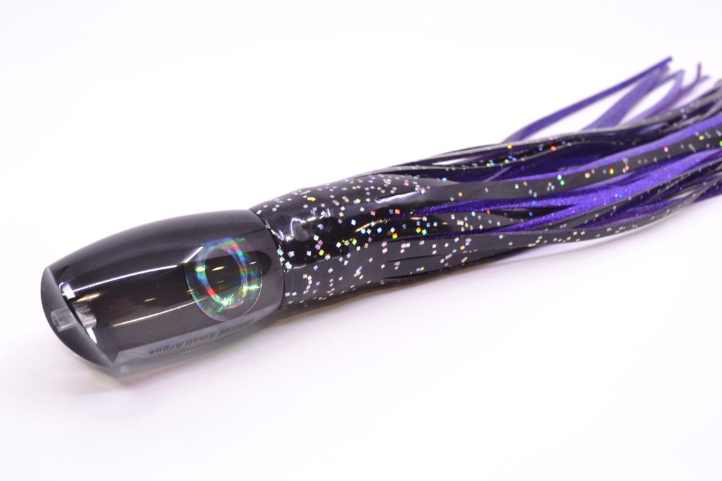 Moyes Lures Black Pearl Black Back Taxi Eyes Small Argus 9" 3.5oz Skirted Black/Purple
