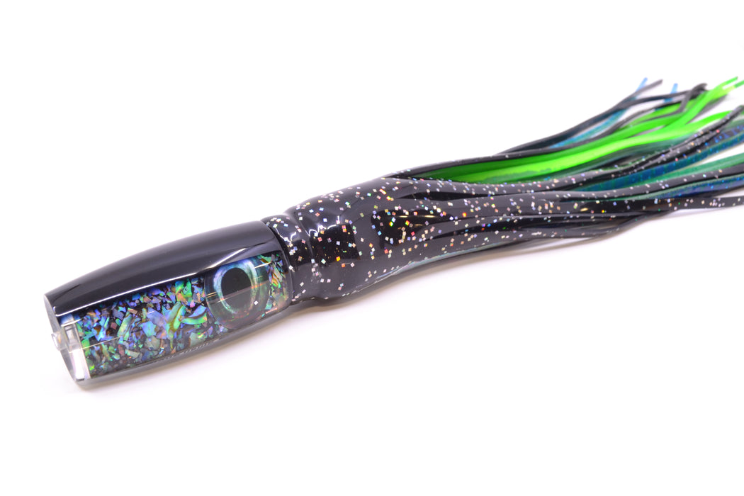 Moyes Lures S&P Black Back Taxi Eyes Small Shotgun 9" 4oz Skirted Black Aurora