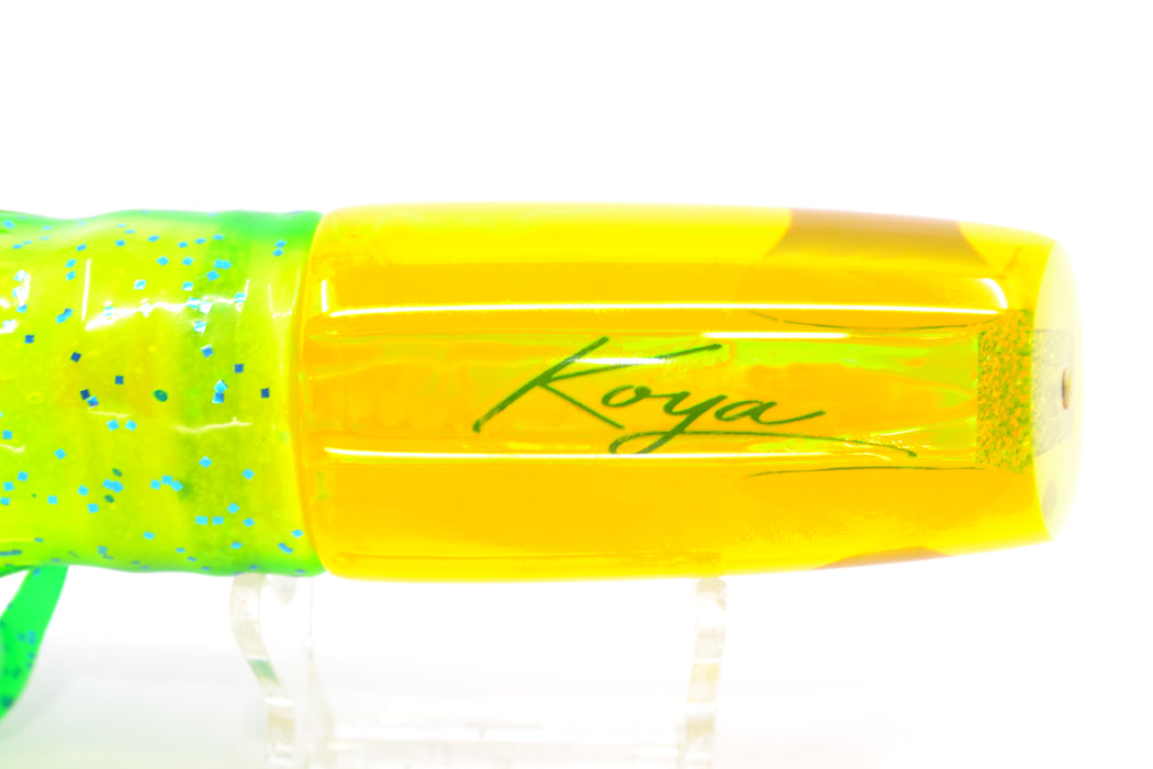 Koya Lures Chartreuse Rainbow Red Eyes Small 614 10" 6oz Skirted Mahi