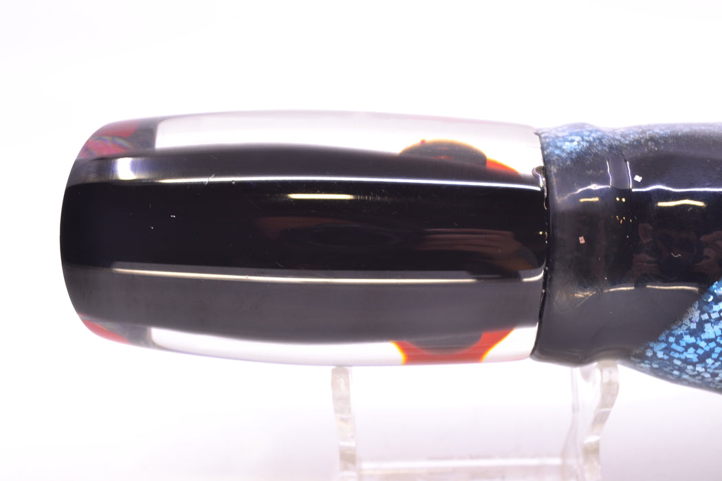 Joe Yee Lures by KEGZ Silver Rainbow Swirl Black Back Black-Red Eyes 501 12" 8.8oz Skirted