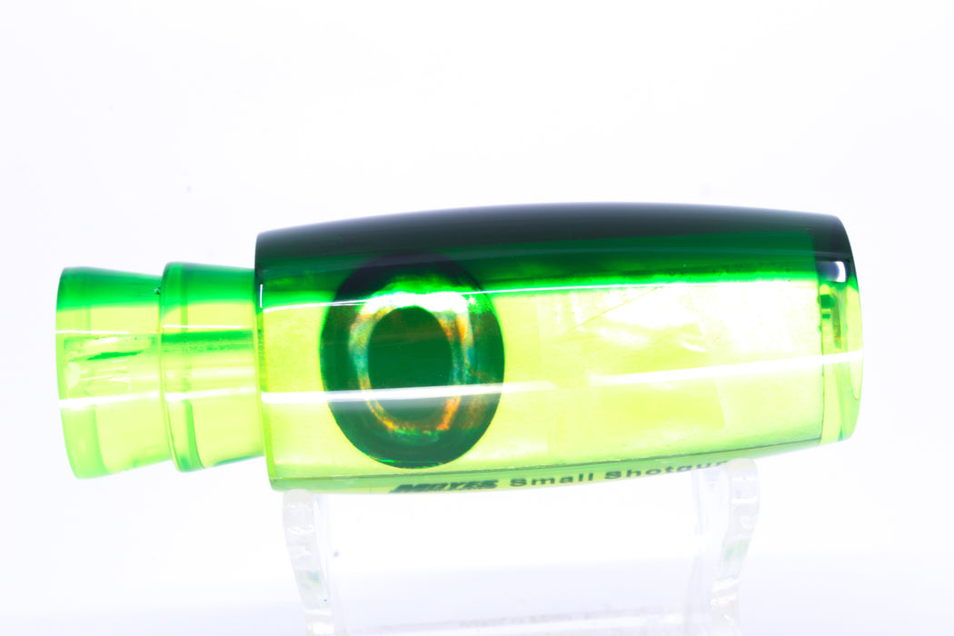 Moyes Lures Chartreuse MOP Green Back Taxi Eyes Small Shotgun 9" 2oz