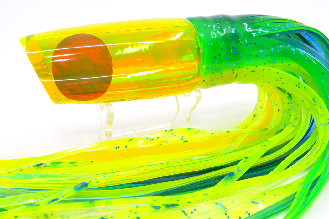 Koya Lures Chartreuse Rainbow Red Eyes Small 614 10" 6oz Skirted Mahi