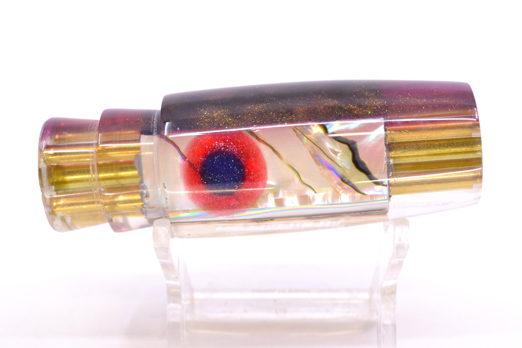 Big Reidee Natural EKG Shell Root Beer Back Black-Red Eyes 4-Hole Pusher 9" 4.8oz