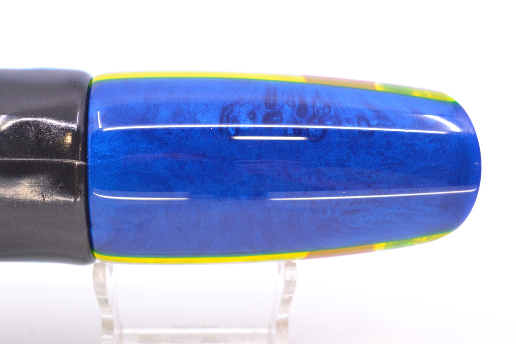 Koya Lures White Pearl Blue-Yellow Back Medium Poi Dog 14" 10oz FT Vinyl Yellowfin