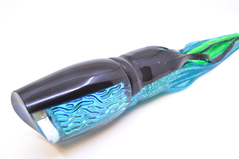 Marlin Magic Ice Blue-Akule Lava Black Back Super Digga Dog 16" 15.5oz Skirted Black-Ice Blue