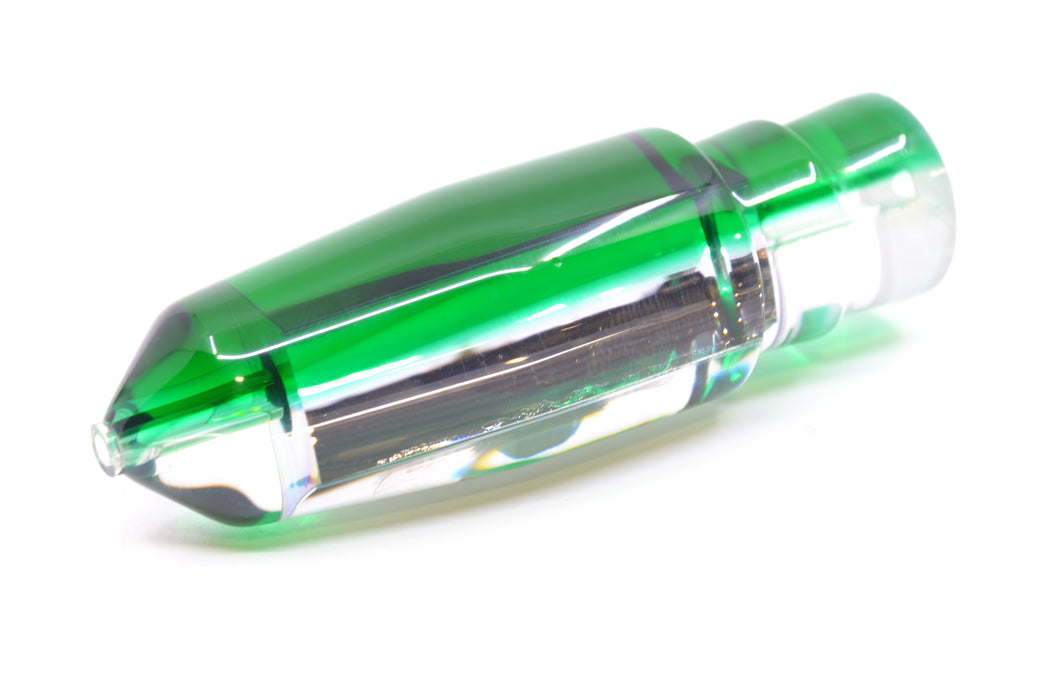 Moyes Lures Clear Mirrored Green Back No Eyes Sicario Bullet 8" 4oz