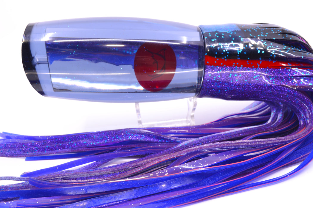 Bonze Lures Smoke Mirrored Red Eyes Bankwalker Teaser 16" 26oz Skirted Black-Blue-Purple