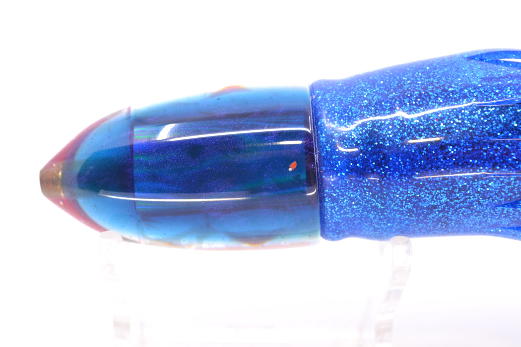 Bomboy Lures White Abalone Blue Back Baby Bomb 9" 5oz Skirted Blue-Silver