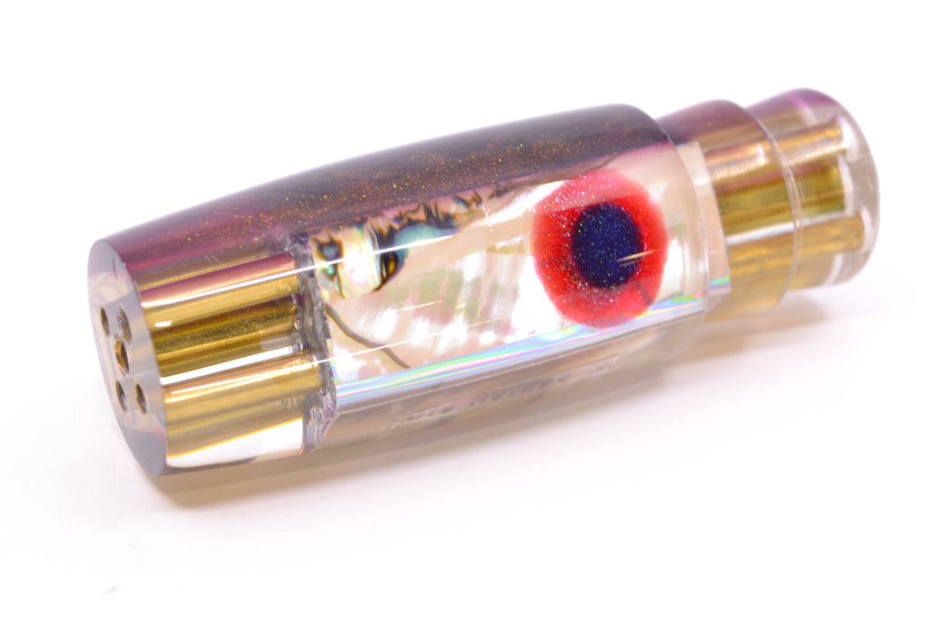 Big Reidee Natural EKG Shell Root Beer Back Black-Red Eyes 4-Hole Pusher 9" 4.8oz