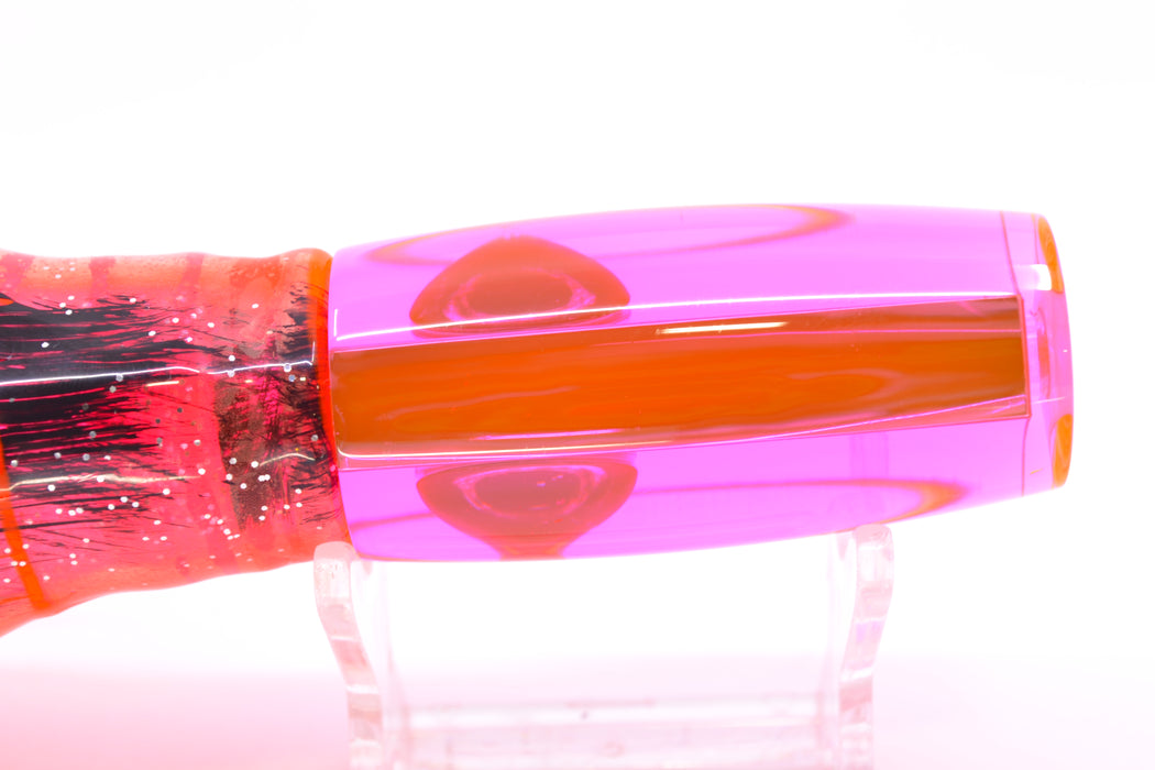 Moyes Lures Pink Mirrored Taxi Eyes Small Shotgun 9" 4oz Skirted Root Beer-Petrolero/Pink
