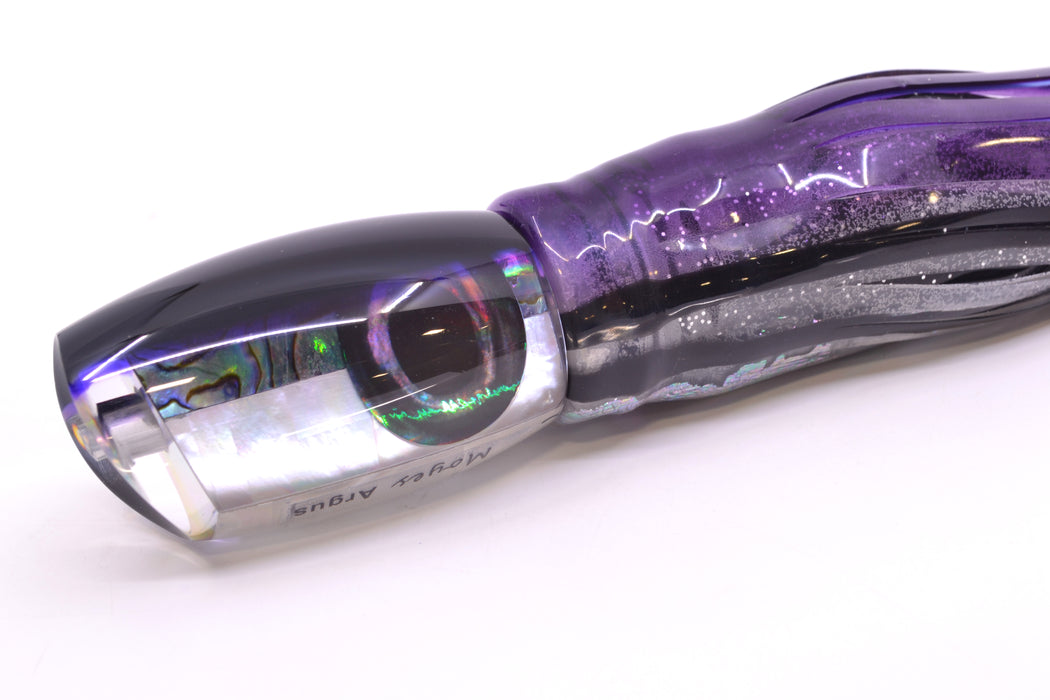 Moyes Lures Skipjack Paua-MOP Black-Purple Back Medium Argus 12" 6.5oz Skirted