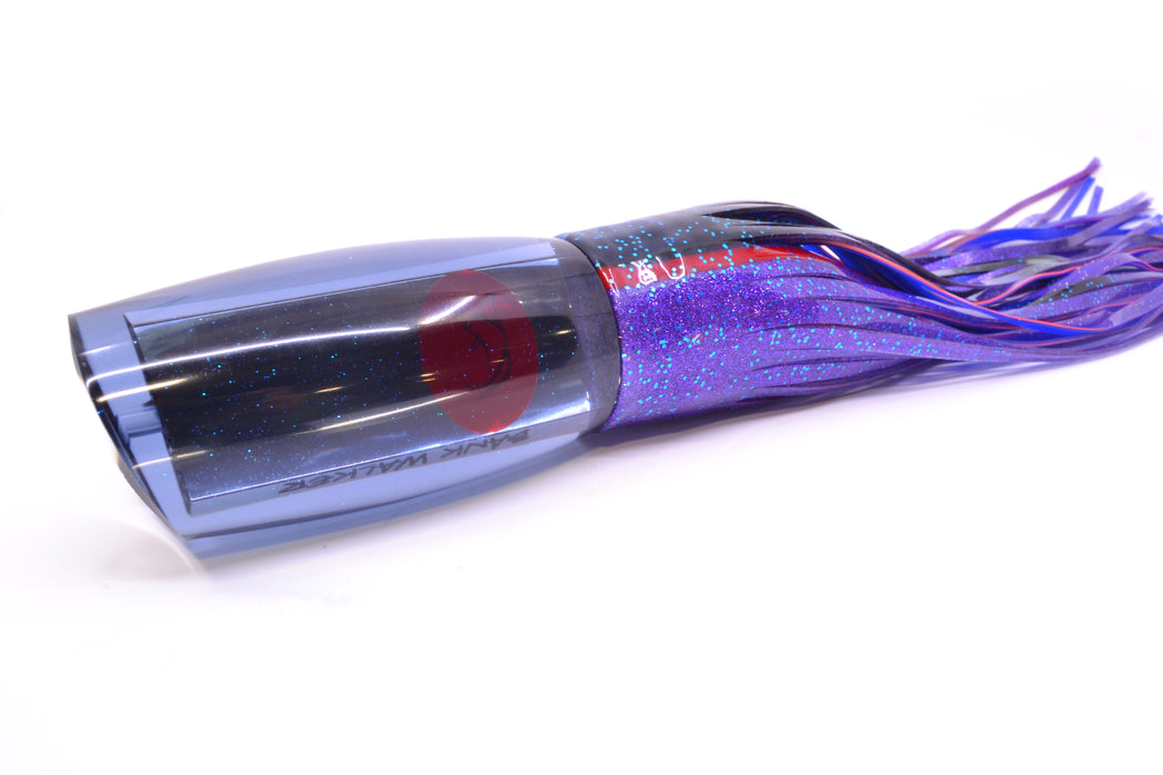 Bonze Lures Smoke Mirrored Red Eyes Bankwalker Teaser 16" 26oz Skirted Black-Blue-Purple