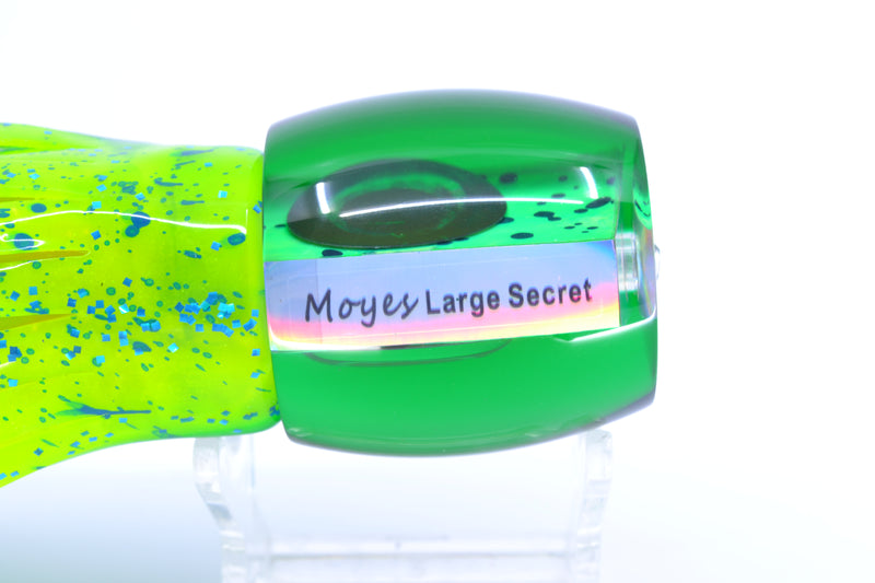 Moyes Lures Mahi MOP Green Back Taxi Eyes Large Secret 12" 6.5oz Skirted Mahi GZE