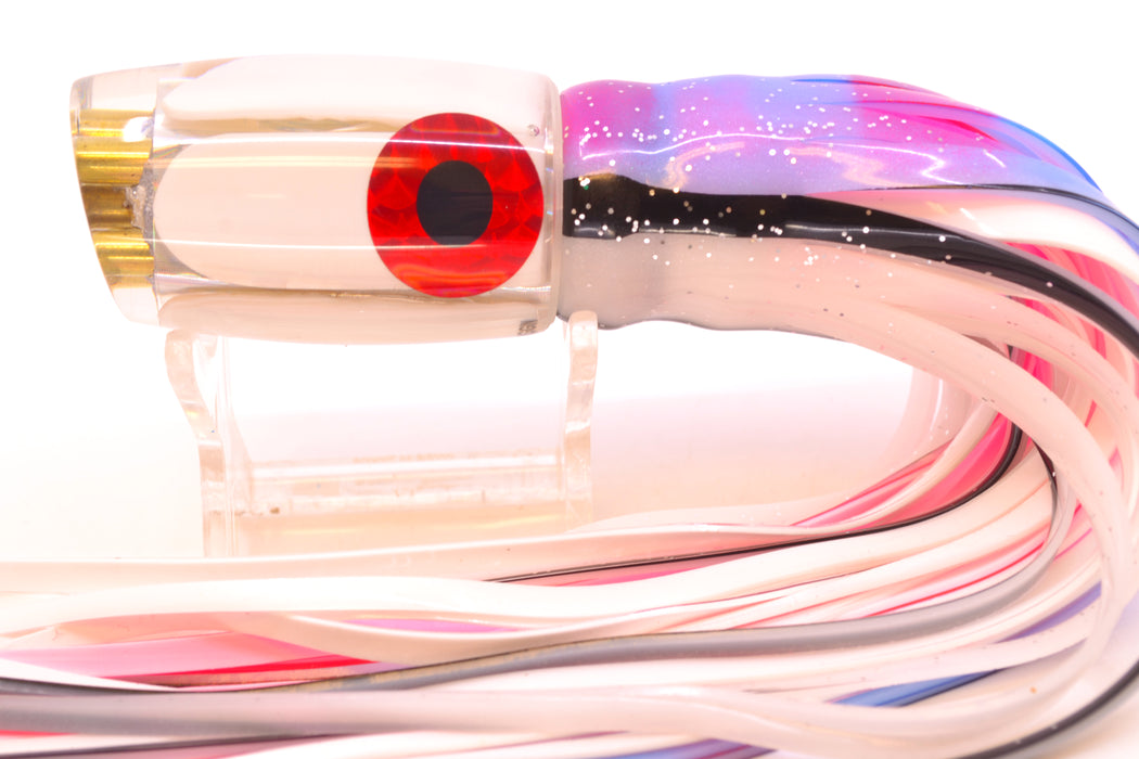 Coggin Lures Real White MOP 4-Hole Kilauea Tado Slant 9" 4.2oz Skirted Gay Bob