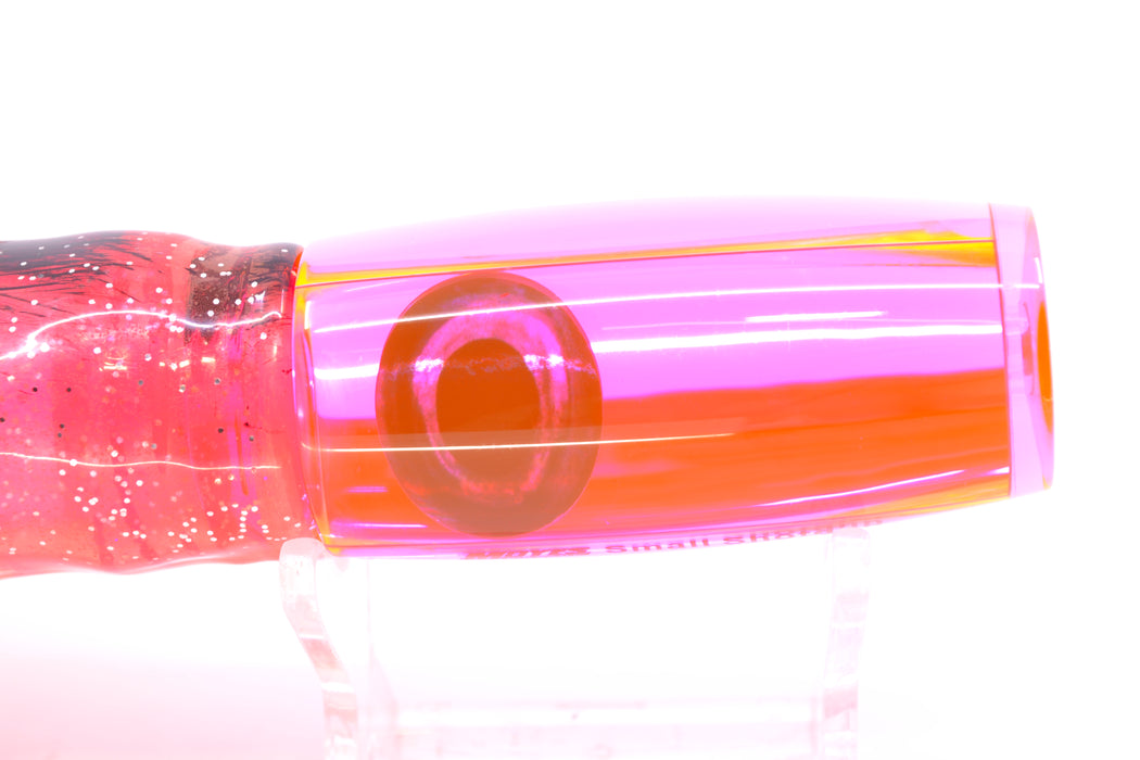 Moyes Lures Pink Mirrored Taxi Eyes Small Shotgun 9" 4oz Skirted Root Beer-Petrolero/Pink