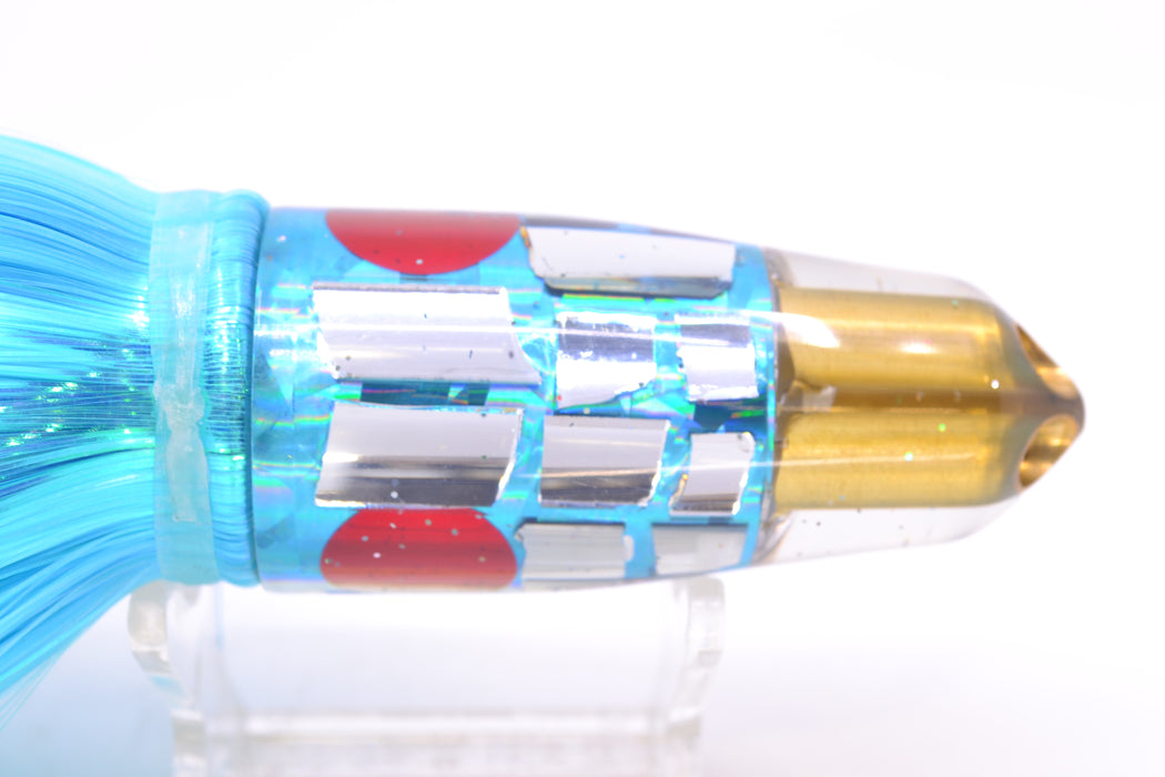 Tanigawa Lures Ice Blue Rainbow Cracked Glass Red Eyes 2-Hole Bullet 9"+ 8.5oz Strobez