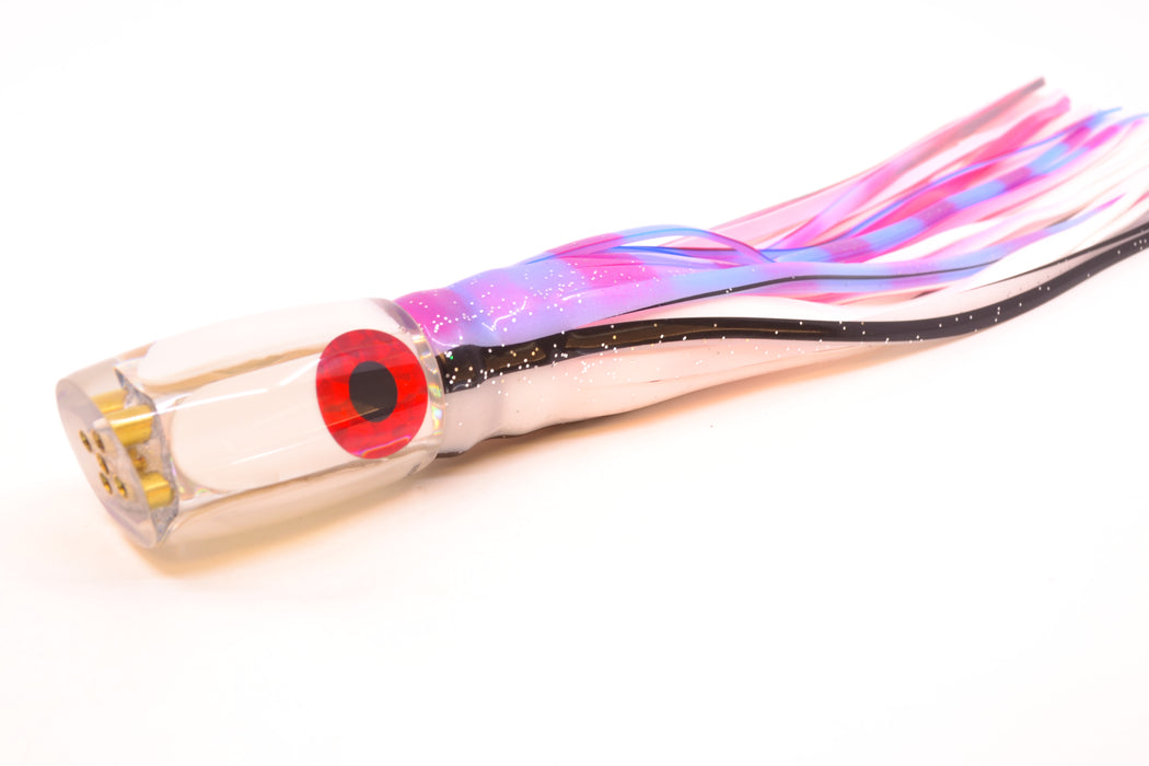 Coggin Lures Real White MOP 4-Hole Kilauea Tado Slant 9" 4.2oz Skirted Gay Bob