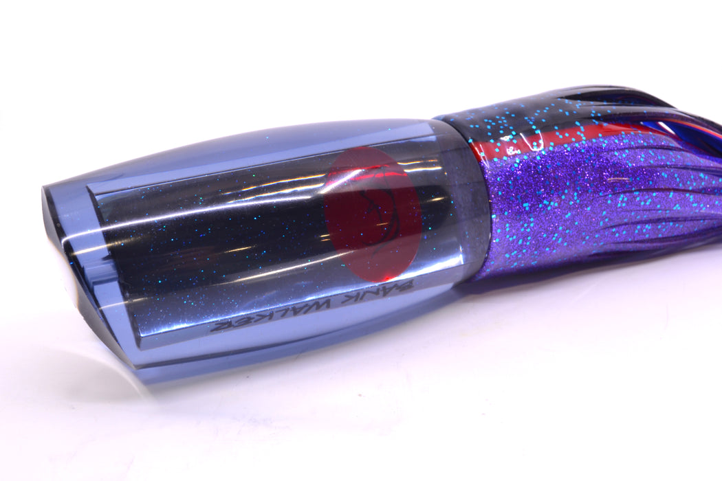 Bonze Lures Smoke Mirrored Red Eyes Bankwalker Teaser 16" 26oz Skirted Black-Blue-Purple