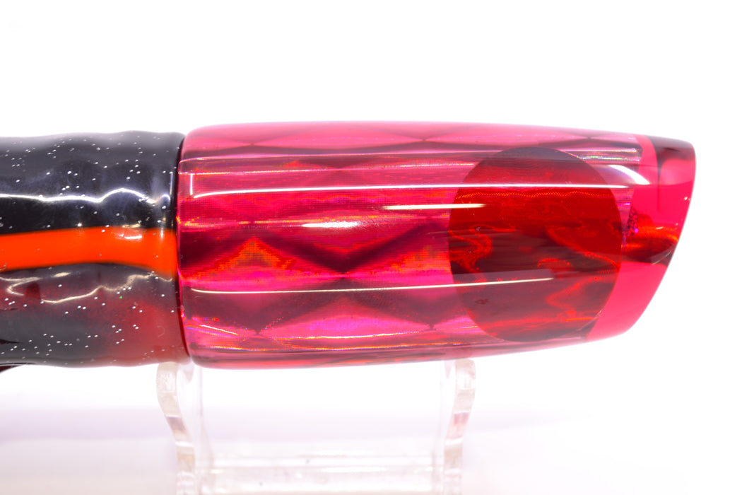 Koya Lures Red Rainbow Diamond Red Eyes Small 614 10" 6oz Skirted Black-Orange-Red GZE