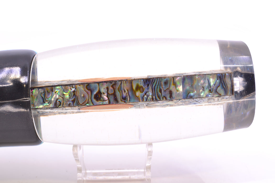 Bonze Lures Paua Shell Red Eyes Bankwalker Teaser 16" 22oz FT Vinyl Yellowfin (Black Back)