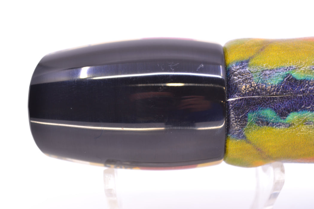 Marlin Magic Golden MOP Black Back Red Eyes 4-Hole Baby Ruckus 10" 5.5oz ALV Tuna