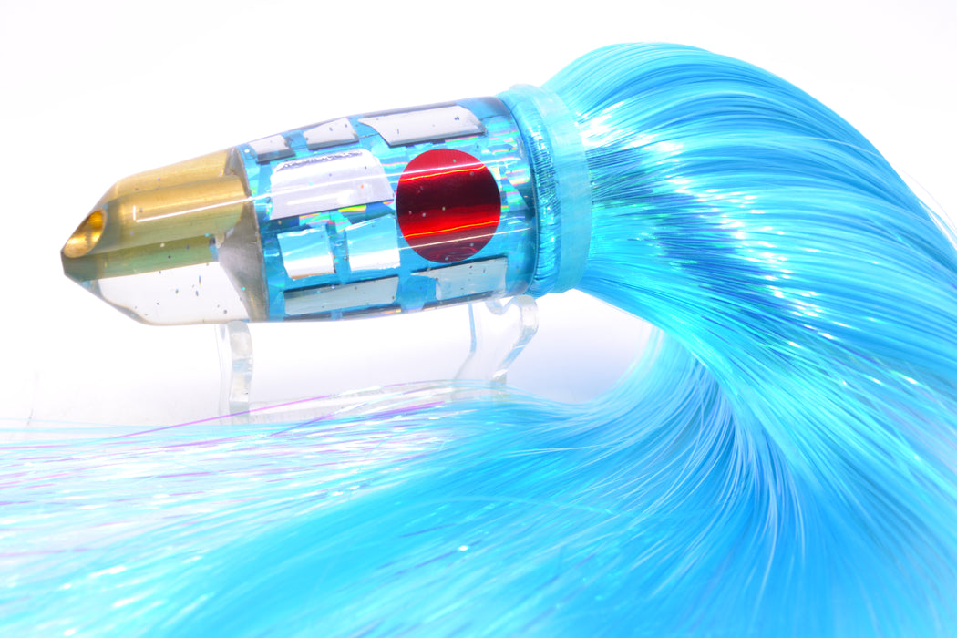 Tanigawa Lures Ice Blue Rainbow Cracked Glass Red Eyes 2-Hole Bullet 9"+ 8.5oz Strobez