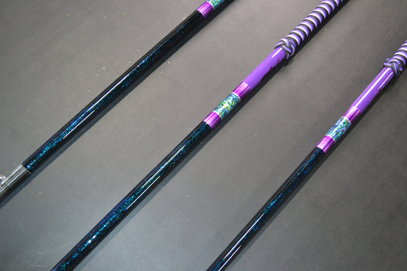 Grander Marlin Tackle Custom Purple-Paua Shell-Black Tiller 8' Flyer Gaffs