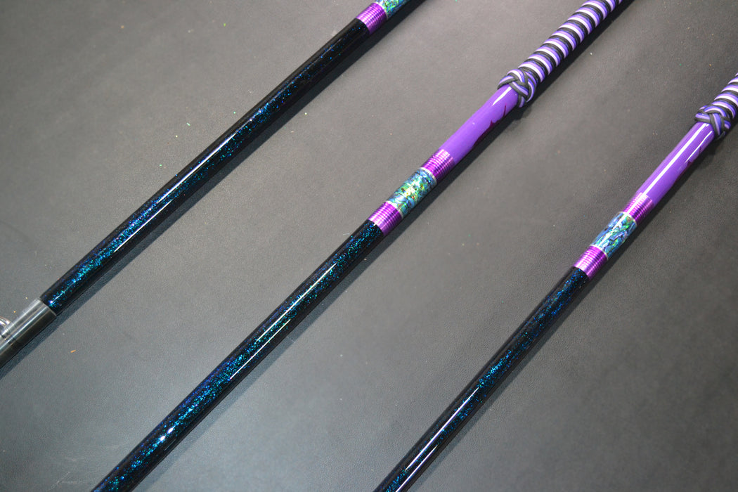 Grander Marlin Tackle Custom Purple-Paua Shell-Black Tiller 8' Flyer Gaffs