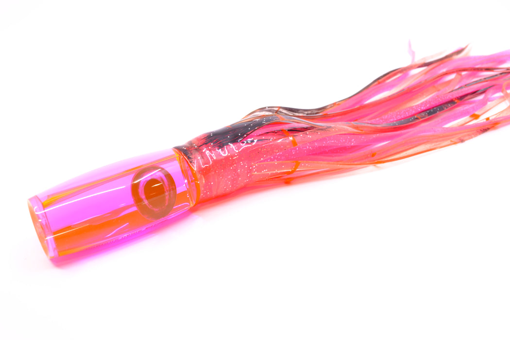 Moyes Lures Pink Mirrored Taxi Eyes Small Shotgun 9" 4oz Skirted Root Beer-Petrolero/Pink
