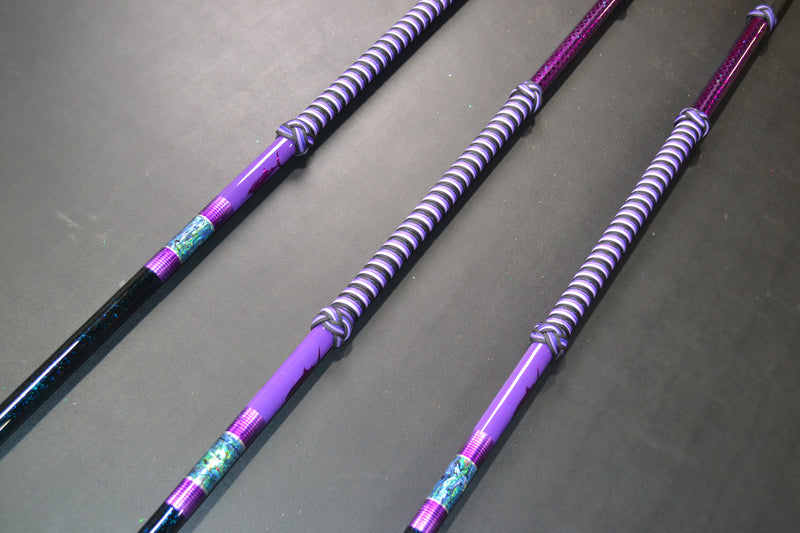 Grander Marlin Tackle Custom Purple-Paua Shell-Black Tiller 8' Flyer Gaffs