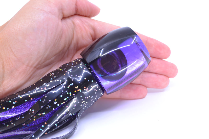 Moyes Lures Purple MOP Black Back Taxi Eyes Large Secret 12" 6.5oz Skirted Black/Purple