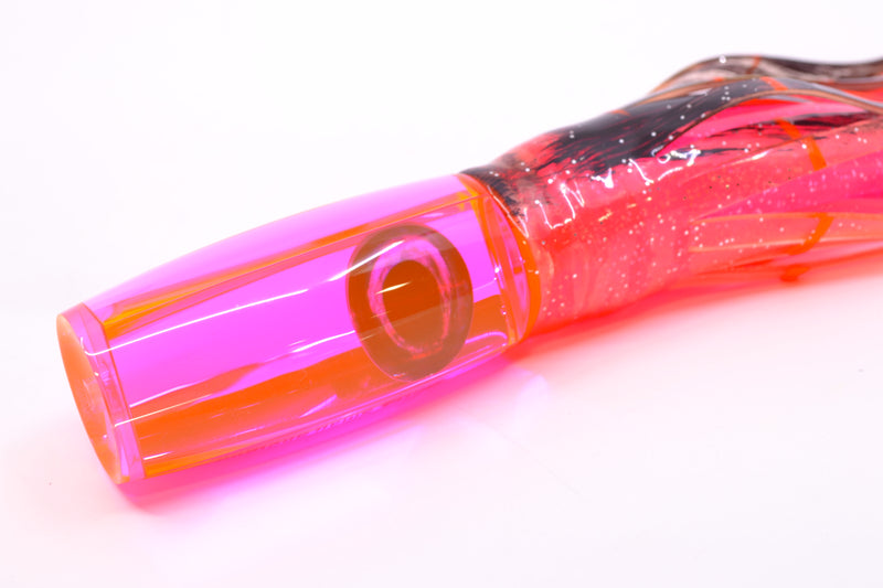 Moyes Lures Pink Mirrored Taxi Eyes Small Shotgun 9" 4oz Skirted Root Beer-Petrolero/Pink