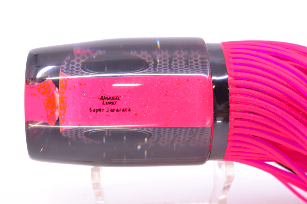 Amaral Lures Pink Pearl Rainbow Scale Black Stripes Black Back Super Jararaca 15" 6.7oz